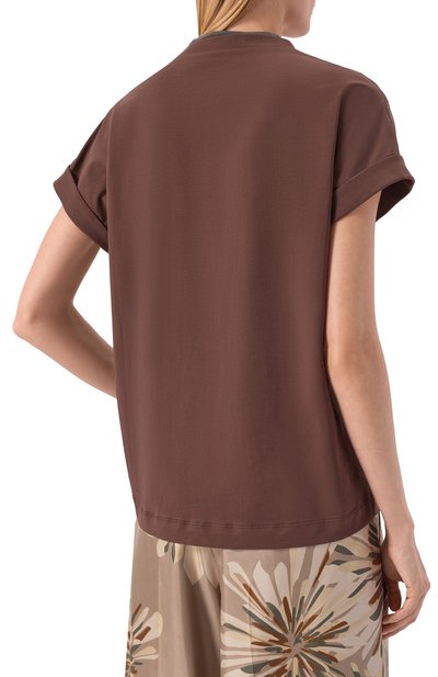 Хлопковая футболка BRUNELLO CUCINELLI, арт. MPT18BD222, фото 4