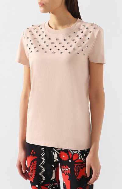 Хлопковая футболка REDVALENTINO розового цвета по цене 22500 руб., арт. RR3MG00J/EEJ, фото 3 Хлопковая футболка REDVALENTINO, арт. RR3MG00J/EEJ, фото 3