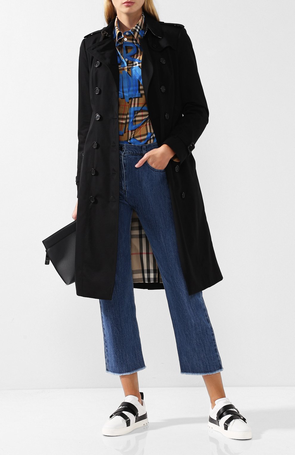 Однотонный двубортный тренч с поясом BURBERRY, арт. 4009022, фото 2