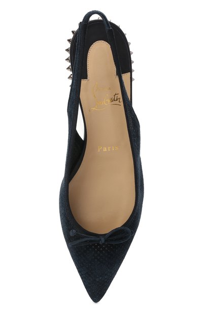Замшевые балетки hall sling CHRISTIAN LOUBOUTIN синего цвета по цене 72150 руб., арт. 1210916/HALL SLING FLAT, фото 5 Замшевые балетки hall sling CHRISTIAN LOUBOUTIN, арт. 1210916/HALL SLING FLAT, фото 5