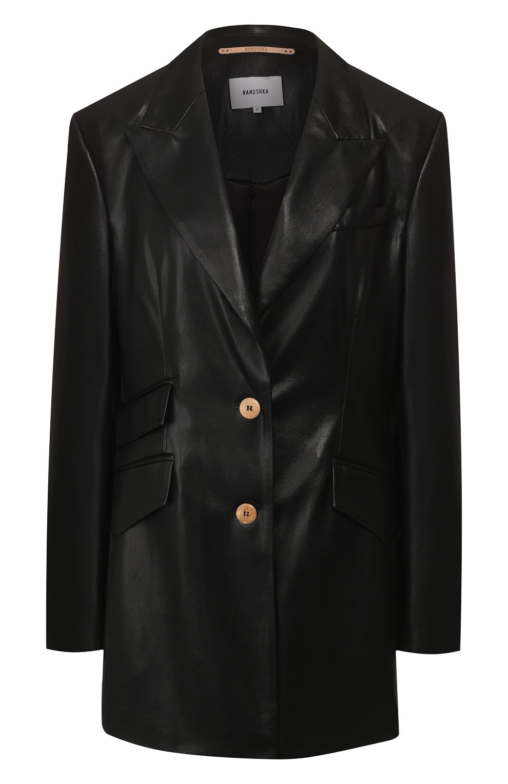 Жакет NANUSHKA черного цвета по цене 99100 руб., арт. CANCUN_BLACK_VEGAN LEATHER, фото 1 Жакет NANUSHKA, арт. CANCUN_BLACK_VEGAN LEATHER, фото 1