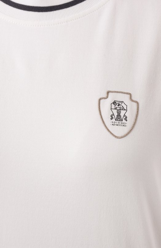 Хлопковая футболка Brunello Cucinelli M0T81VD110 Белый  M0T81VD110 Фото 6