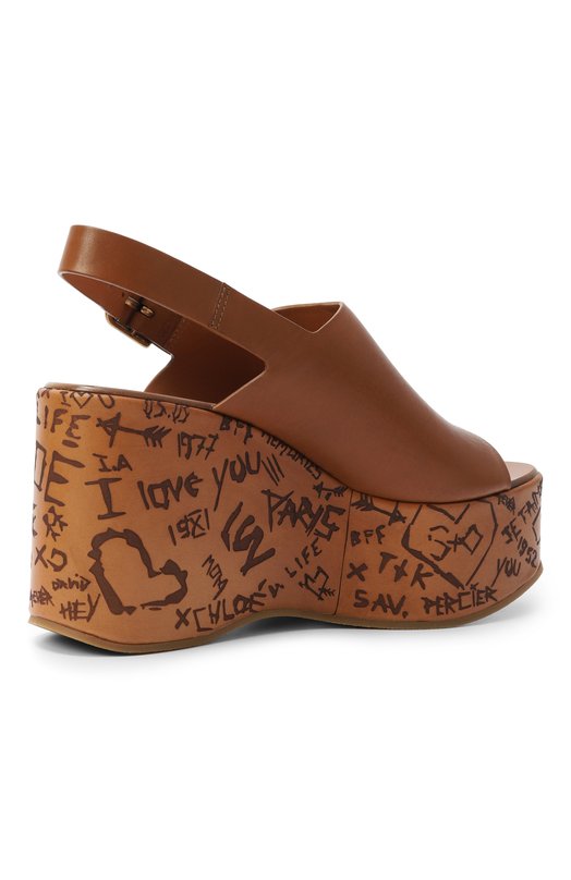 Кожаные босоножки Maxime Chloé CHC25U10GLU Коричневый  CHC25U10GLU Фото 5