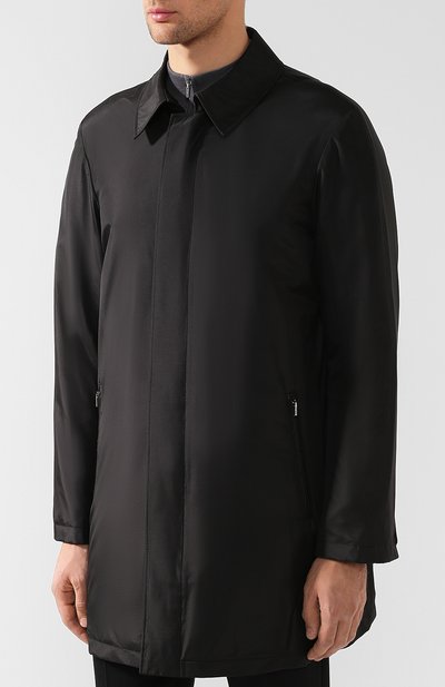 Шелковый плащ на молнии прямого кроя ZILLI, арт. MAQ-TIMBU-30036/0002, фото 3