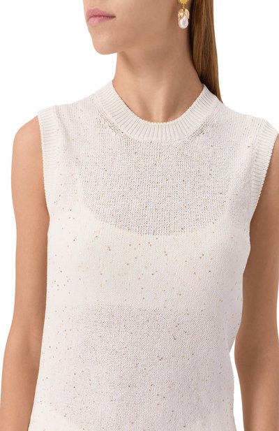 Хлопковый топ GRAN SASSO белого цвета по цене 33550 руб., арт. 13210/32401, фото 5 Хлопковый топ GRAN SASSO, арт. 13210/32401, фото 5