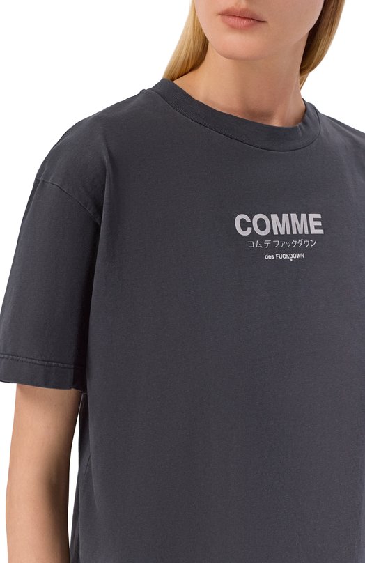 Хлопковая футболка Comme des Fuckdown CFABW01582 Чёрный  CFABW01582 Фото 5