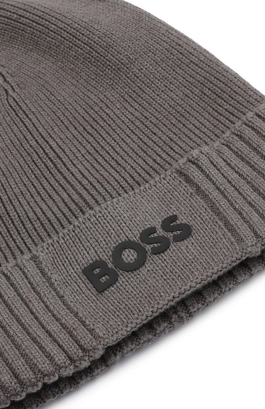 Шапка из хлопка и шерсти BOSS 50499423 Серый  50499423 Фото 3