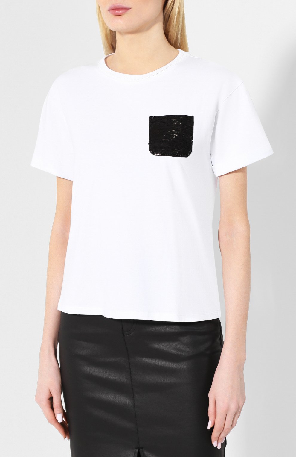 Хлопковая футболка EMPORIO ARMANI белого цвета по цене 11450 руб., арт. 3G2T84/2JQAZ, фото 3 Хлопковая футболка EMPORIO ARMANI, арт. 3G2T84/2JQAZ, фото 3