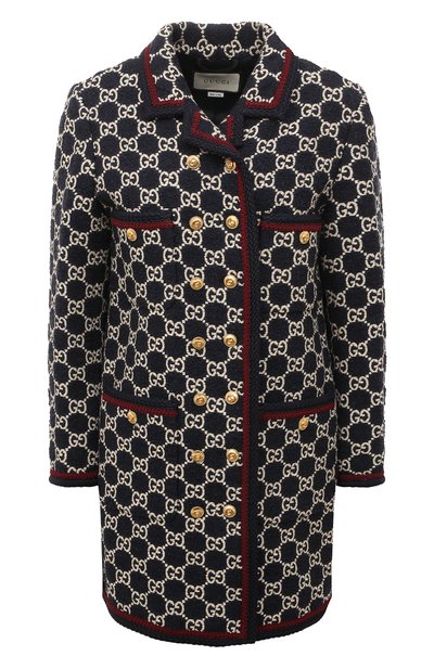 Полупальто из хлопка и шерсти GUCCI синего цвета по цене 504000 руб., арт. 577448 ZAAMP, фото 1 Полупальто из хлопка и шерсти GUCCI, арт. 577448 ZAAMP, фото 1