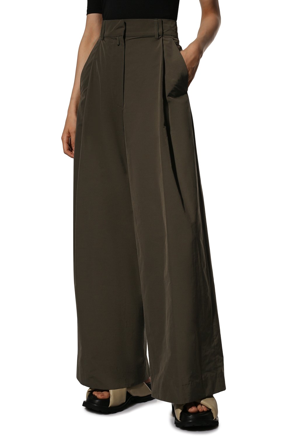 Брюки DRIES VAN NOTEN хаки цвета по цене 54950 руб., арт. 221-010942-4027, фото 3 Брюки DRIES VAN NOTEN, арт. 221-010942-4027, фото 3