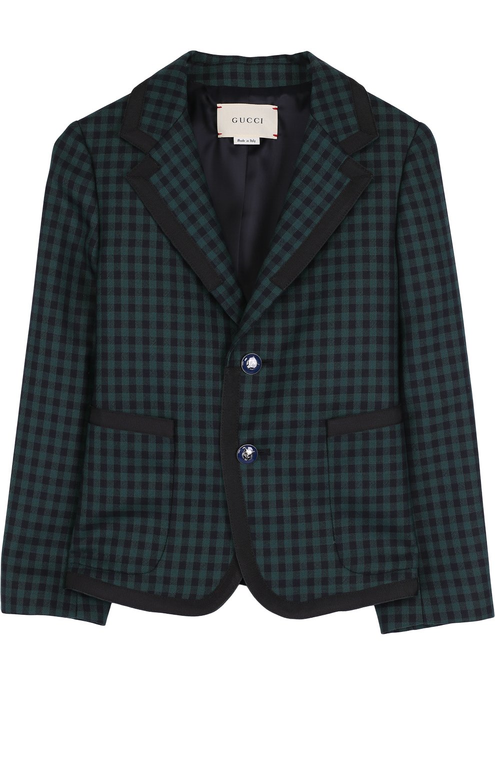 Однобортный пиджак из шерсти в клетку GUCCI, арт. 475459/XBB64, фото 1