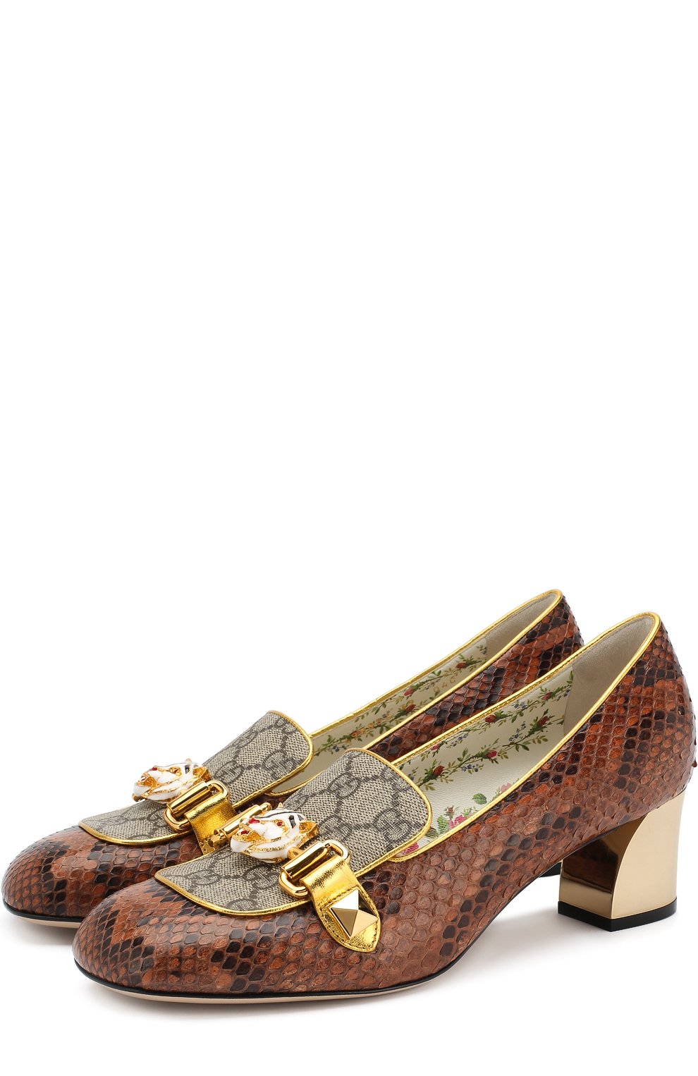 Туфли из кожи питона на устойчивом каблуке GUCCI, арт. 498882/LU030, фото 1