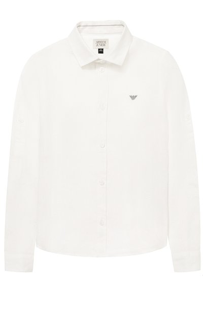 Льняная рубашка с логотипом бренда ARMANI JUNIOR, арт. 6Y4C18/4NEWZ/4A-10A, фото 1