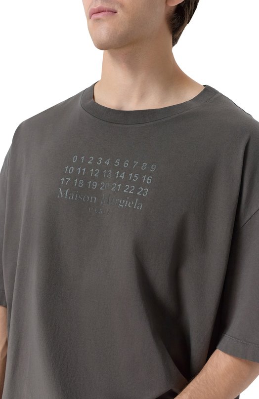 Хлопковая футболка Maison Margiela S67GC0042/S24575 Серый  S67GC0042/S24575 Фото 5