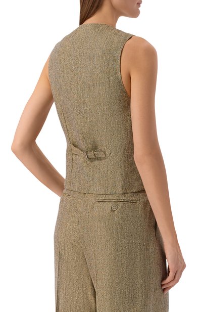 Льняной жилет OFFICINE GENERALE бежевого цвета по цене 43750 руб., арт. S26WTLG406, фото 4 Льняной жилет OFFICINE GENERALE, арт. S26WTLG406, фото 4