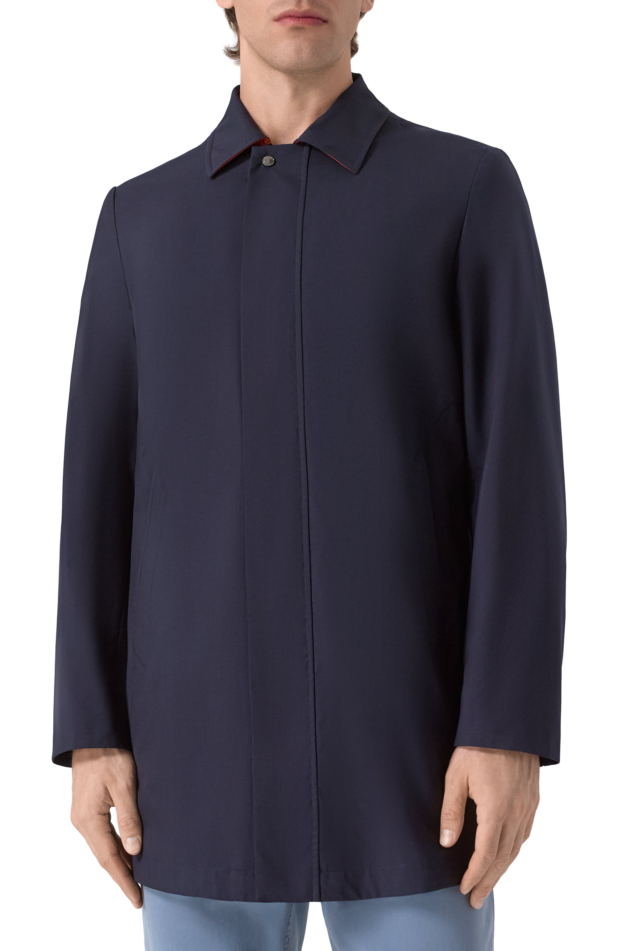 Плащ из шерсти и шелка PAUL&SHARK темно-синего цвета по цене 208500 руб., арт. 25412704, фото 3 Плащ из шерсти и шелка PAUL&SHARK, арт. 25412704, фото 3