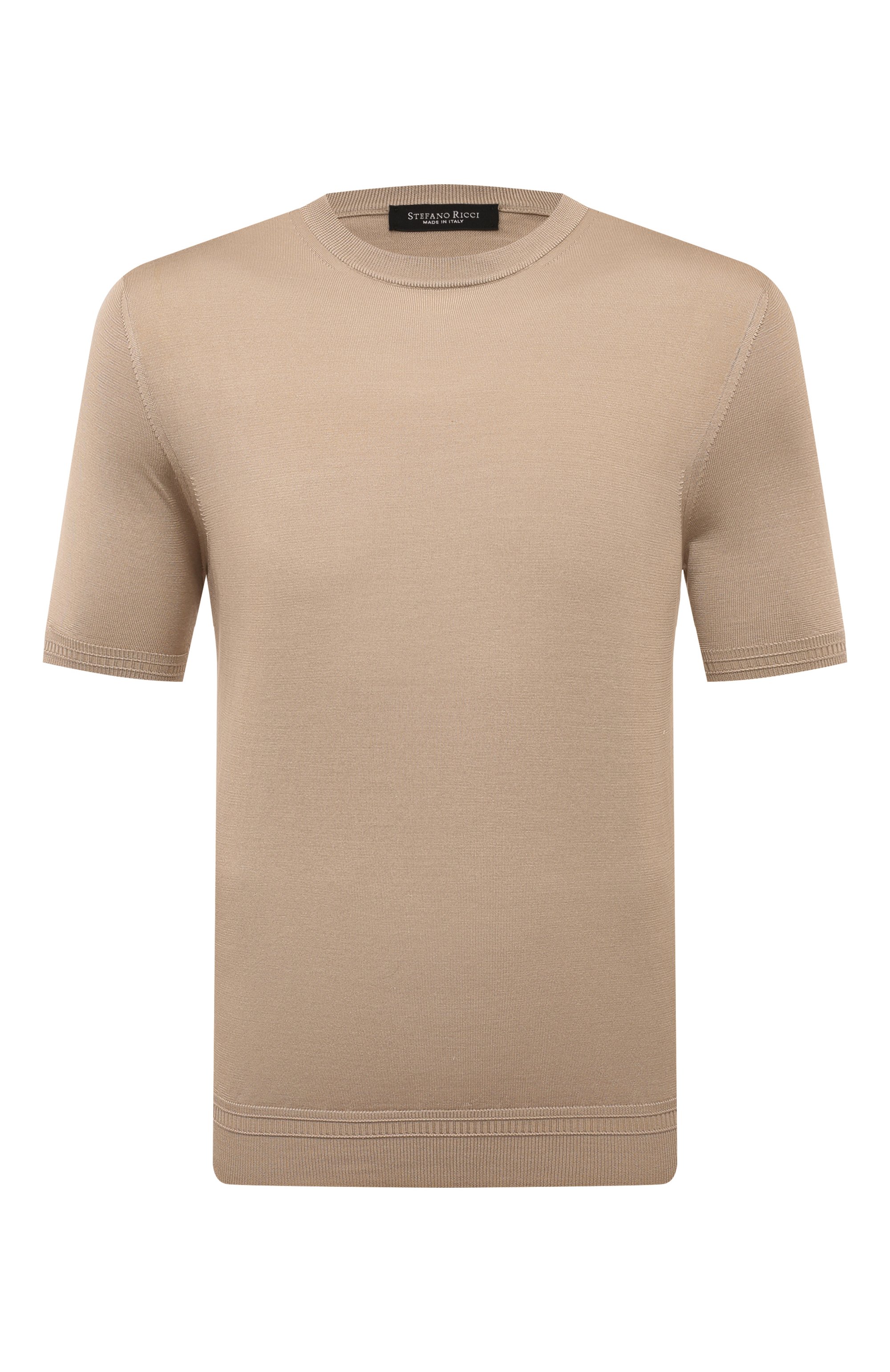 Шелковый джемпер STEFANO RICCI бежевого цвета по цене 92400 руб., арт. K616215G10/F24101, фото 1 Шелковый джемпер STEFANO RICCI, арт. K616215G10/F24101, фото 1