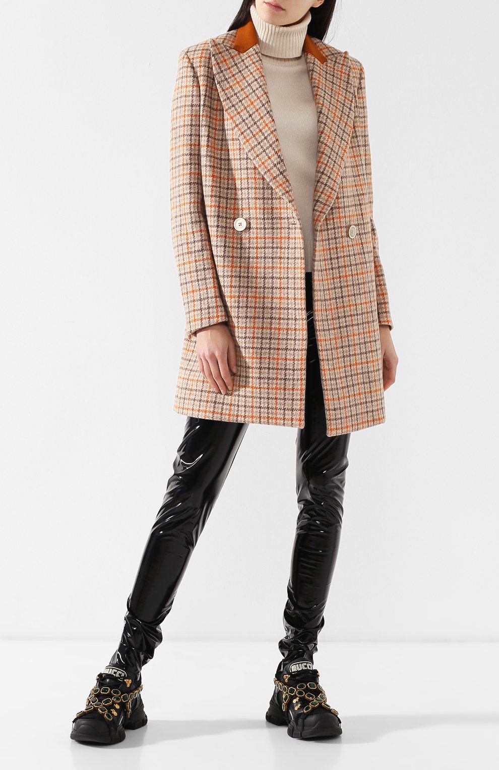 Комбинированные кроссовки flashtrek с отделкой кристаллами GUCCI, арт. 537153/GGZ50, фото 2