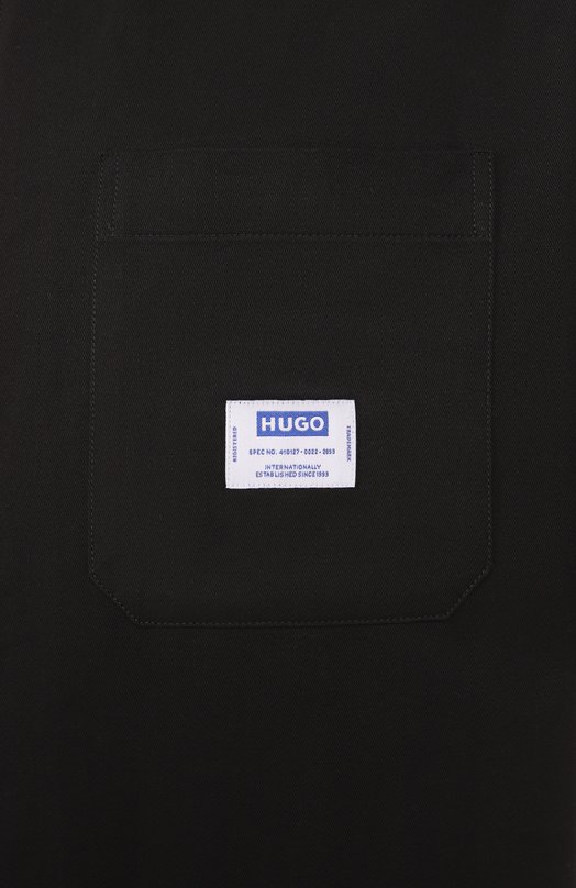 Хлопковая рубашка HUGO Blue 50545166 Чёрный  50545166 Фото 6