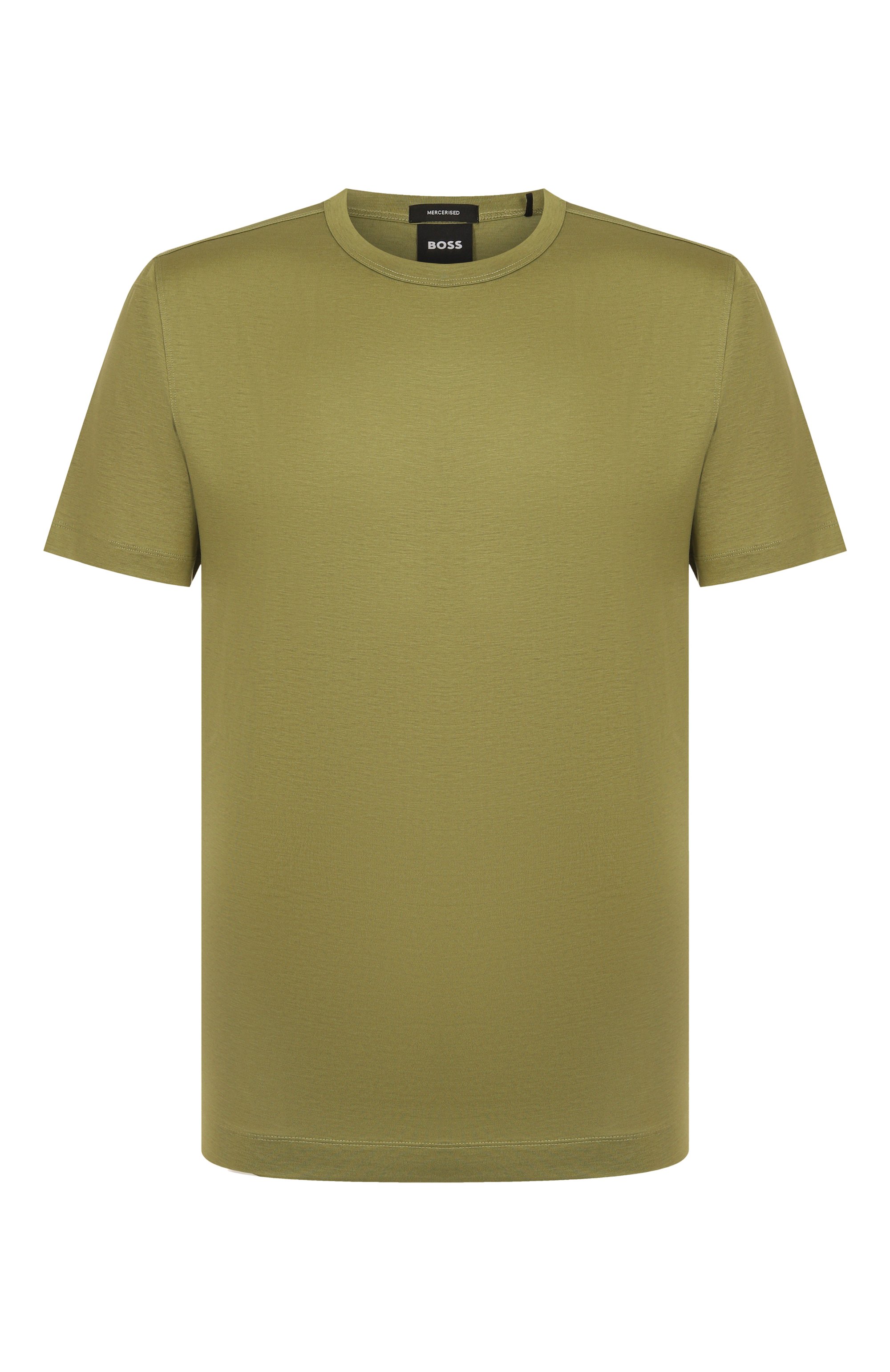 Футболка из лиоцелла и хлопка BOSS хаки цвета по цене 14950 руб., арт. 50513674, фото 1 Футболка из лиоцелла и хлопка BOSS, арт. 50513674, фото 1