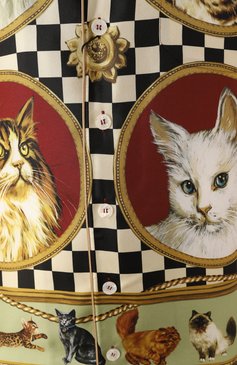Мужская шелковая рубашка DOLCE & GABBANA разноцветного цвета, арт. G5LH3T/HI1VV | Фото 6 (Драгоценные камни: Проставлено; Длина (для топов): Стандартные; Материал внешний: Шелк; Материал сплава: Проставлено; Рукава: Короткие; Воротник: Отложной; Случай: Повседневный; Принт: С принтом; Стили: Кэжуэл)