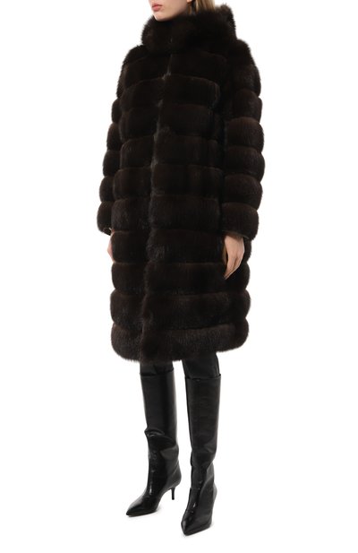 Двусторонняя шуба из меха соболя YVES SALOMON, арт. 22WYM03690ZIRV, фото 3