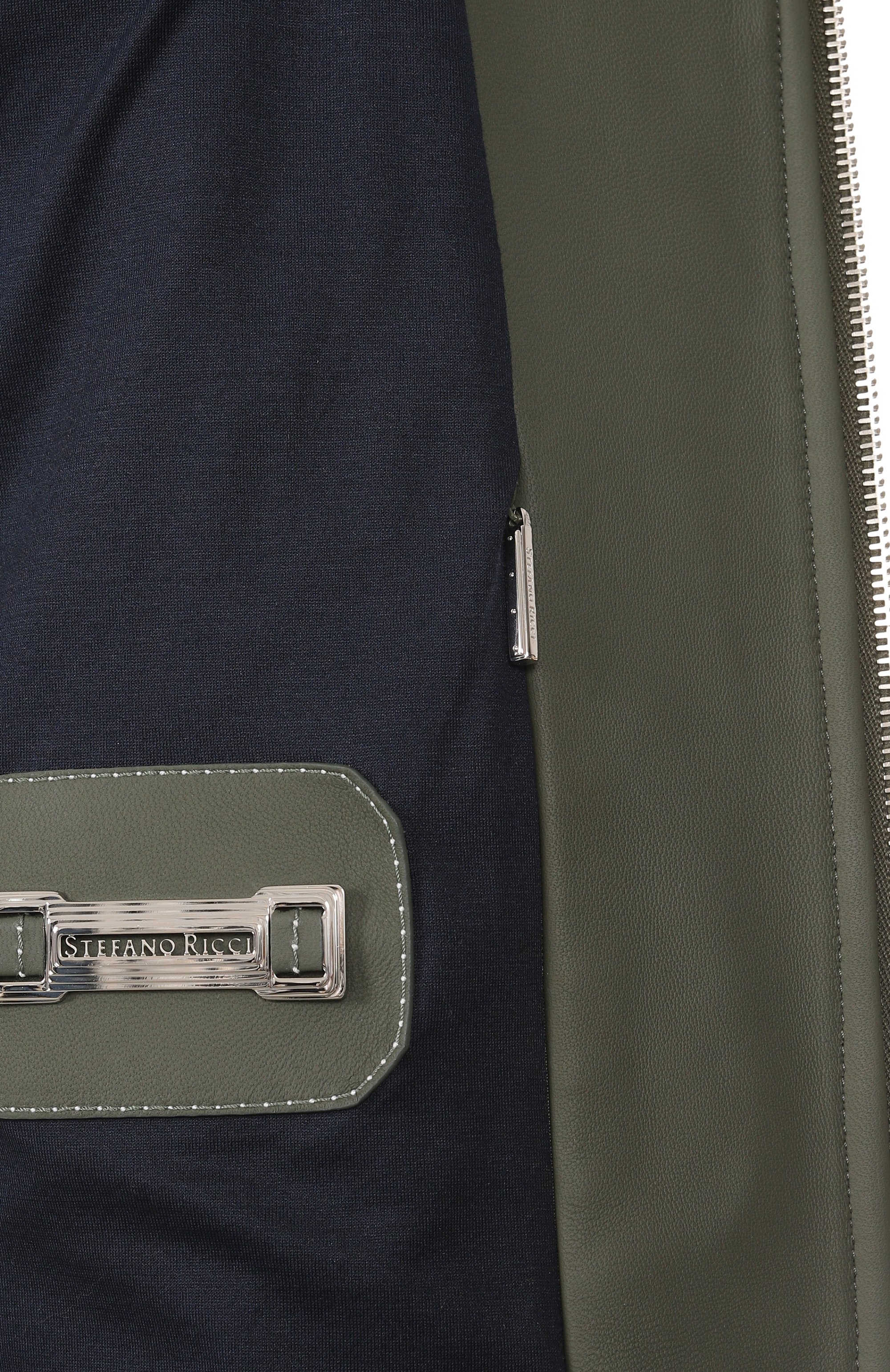 Кожаный бомбер STEFANO RICCI зеленого цвета по цене 919500 руб., арт. M7J5100176/NPVESR, фото 7 Кожаный бомбер STEFANO RICCI, арт. M7J5100176/NPVESR, фото 7