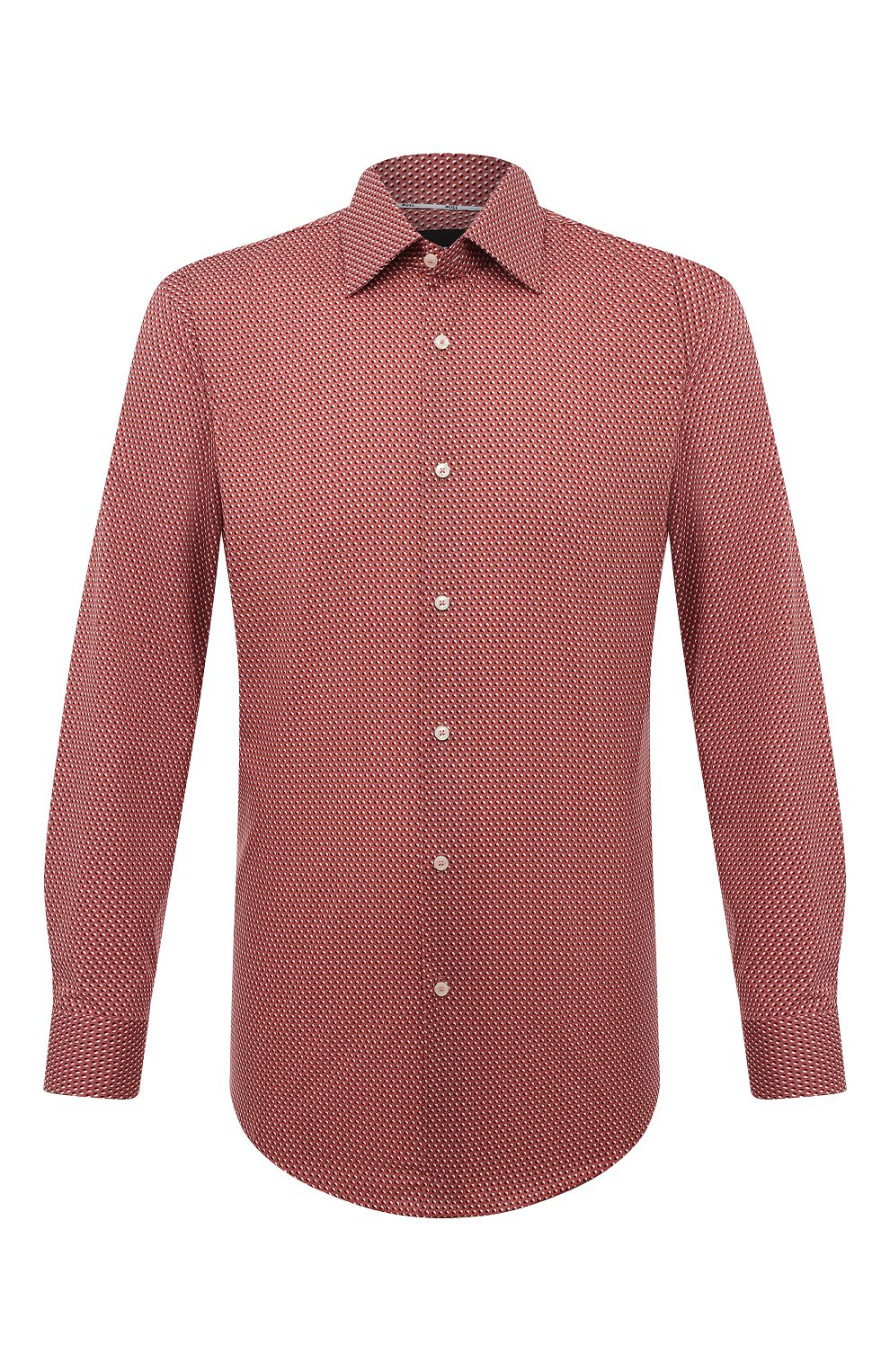 Хлопковая сорочка BOSS бордового цвета по цене 9860 руб., арт. 50490008, фото 1 Хлопковая сорочка BOSS, арт. 50490008, фото 1
