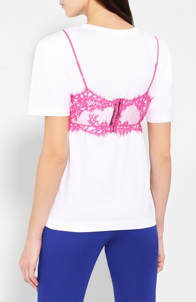 Кружевной топ MSGM фуксия цвета по цене 29950 руб., арт. 2642MDT125 195458, фото 4 Кружевной топ MSGM, арт. 2642MDT125 195458, фото 4