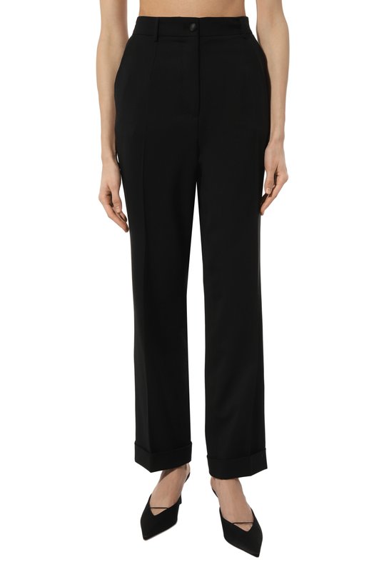 Шерстяные брюки Dolce & Gabbana FTC1AT/FUBE7 Чёрный  FTC1AT/FUBE7 Фото 3