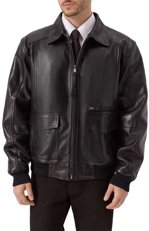 Кожаный бомбер Balmain FH0TF998/LC62 Чёрный  FH0TF998/LC62 Фото 6