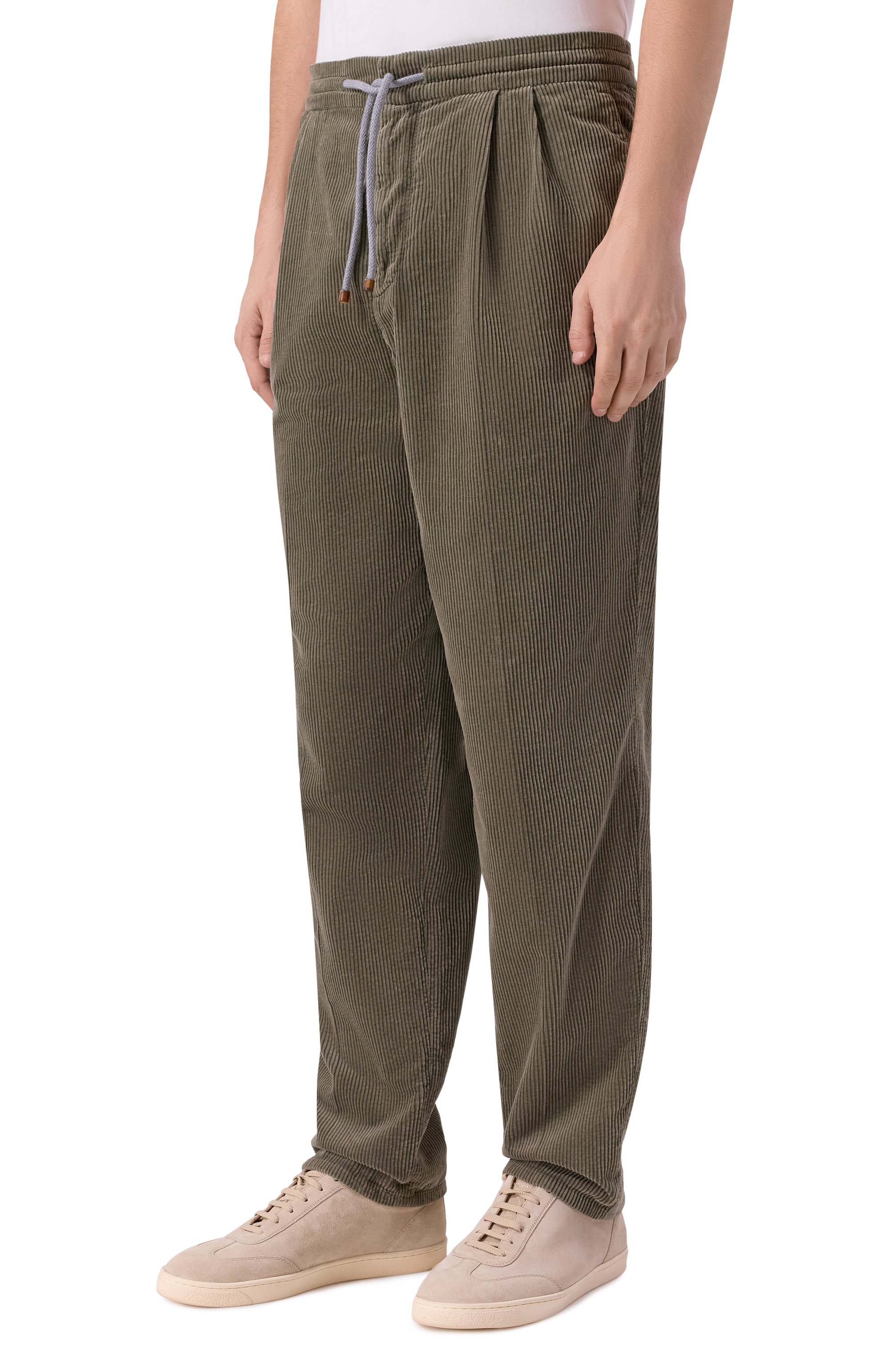 Вельветовые брюки BRUNELLO CUCINELLI хаки цвета по цене 143500 руб., арт. M280UE1710, фото 3 Вельветовые брюки BRUNELLO CUCINELLI, арт. M280UE1710, фото 3