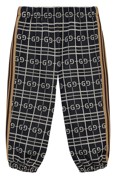 Хлопковые джоггеры GUCCI темно-синего цвета по цене 39950 руб., арт. 626307/XJCPK, фото 1 Хлопковые джоггеры GUCCI, арт. 626307/XJCPK, фото 1