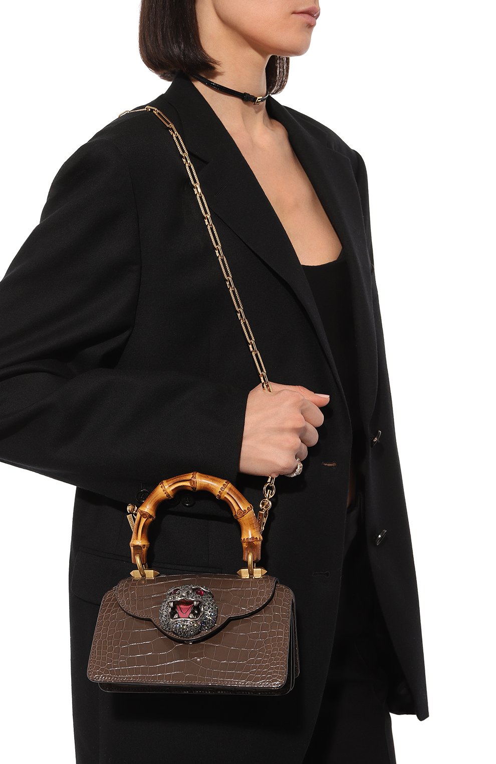 Сумка thiara из кожи аллигатора GUCCI коричневого цвета по цене 2671200 руб., арт. 488667 EV4AR, фото 8 Сумка thiara из кожи аллигатора GUCCI, арт. 488667 EV4AR, фото 8