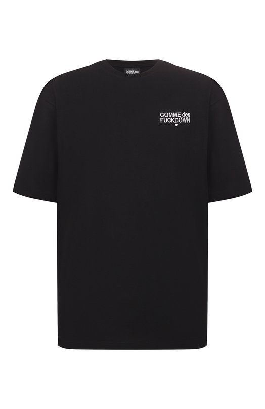 Хлопковая футболка Comme des Fuckdown CFABM01727 Чёрный CFABM01727