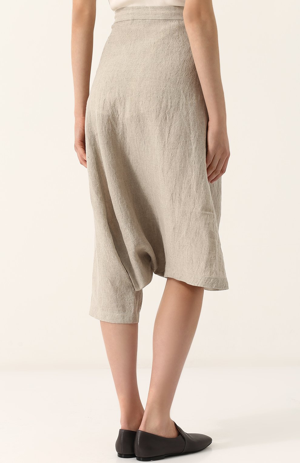 Укороченные льняные брюки YOHJI YAMAMOTO, арт. FE-P52-300, фото 4