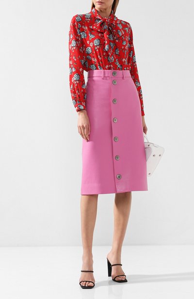 Кожаная юбка BALENCIAGA розового цвета по цене 296000 руб., арт. 556056/TDS07, фото 2 Кожаная юбка BALENCIAGA, арт. 556056/TDS07, фото 2