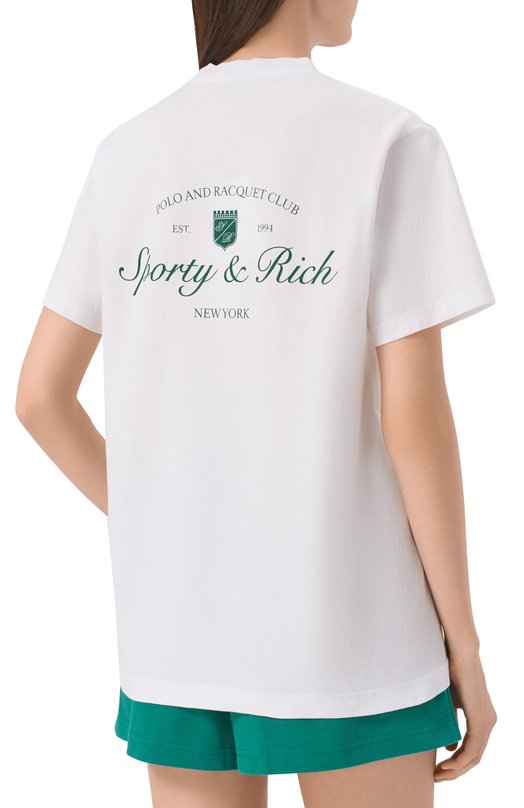 Хлопковая футболка Sporty and Rich T004361325WH01 Белый  T004361325WH01 Фото 4