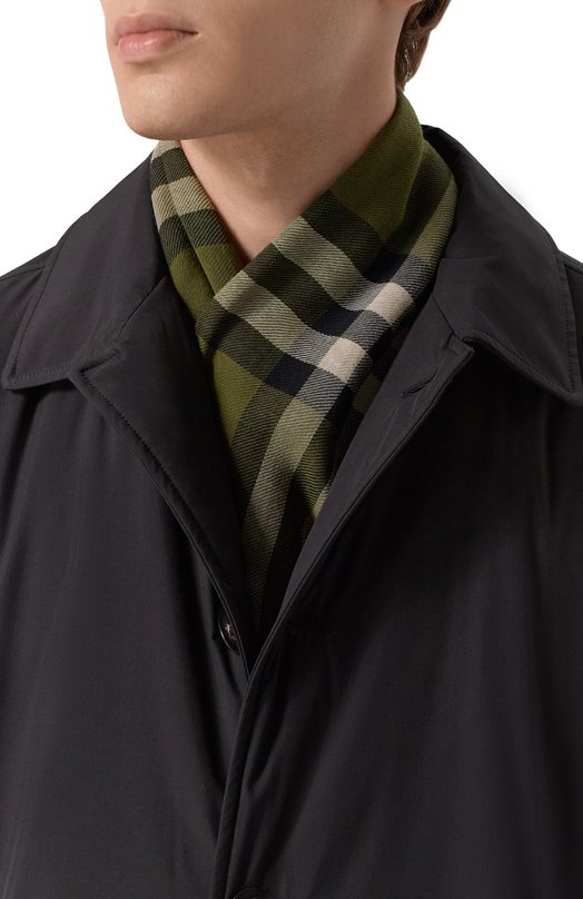 Шерстяной шарф Burberry 8112491 Хаки  8112491 Фото 2