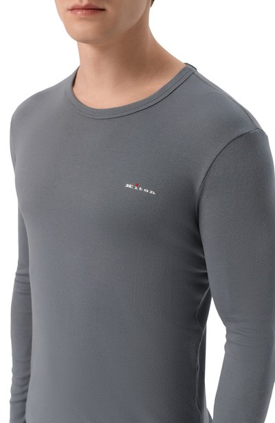 Хлопковый лонгслив KITON темно-серого цвета по цене 48950 руб., арт. UNWM012K0263L, фото 5 Хлопковый лонгслив KITON, арт. UNWM012K0263L, фото 5