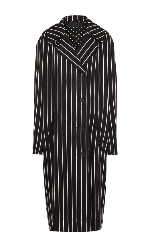 

Пальто из вискозы свободного кроя в полоску Haider Ackermann, Чёрно-белый