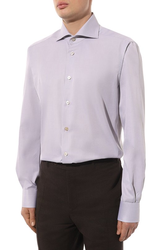 Хлопковая сорочка Kiton UCCH0660706 Сиреневый  UCCH0660706 Фото 4