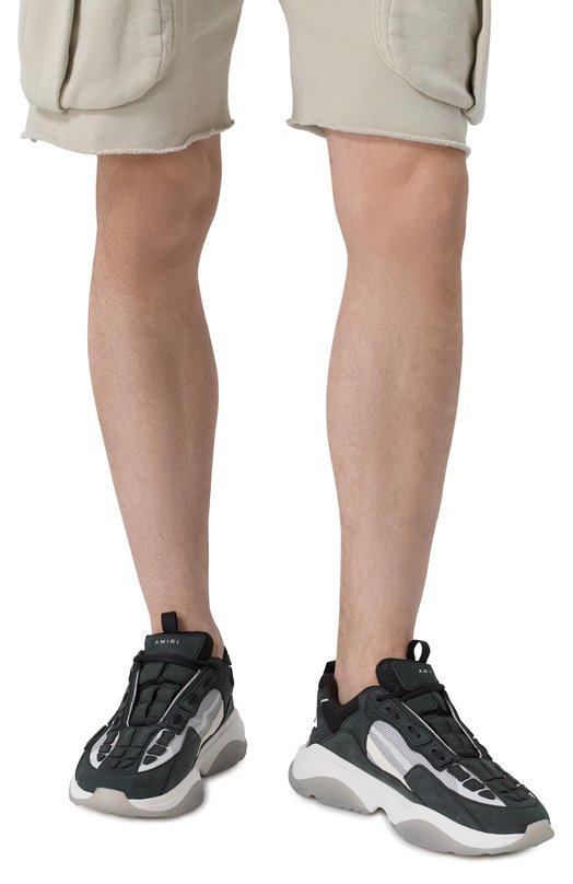 Кожаные кроссовки Bone Running Amiri AMF0SR1091 Чёрный  AMF0SR1091 Фото 3