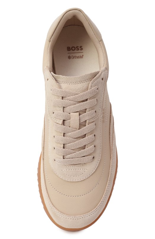 Кожаные кроссовки Carlynn BOSS 50552462 Бежевый  50552462 Фото 6