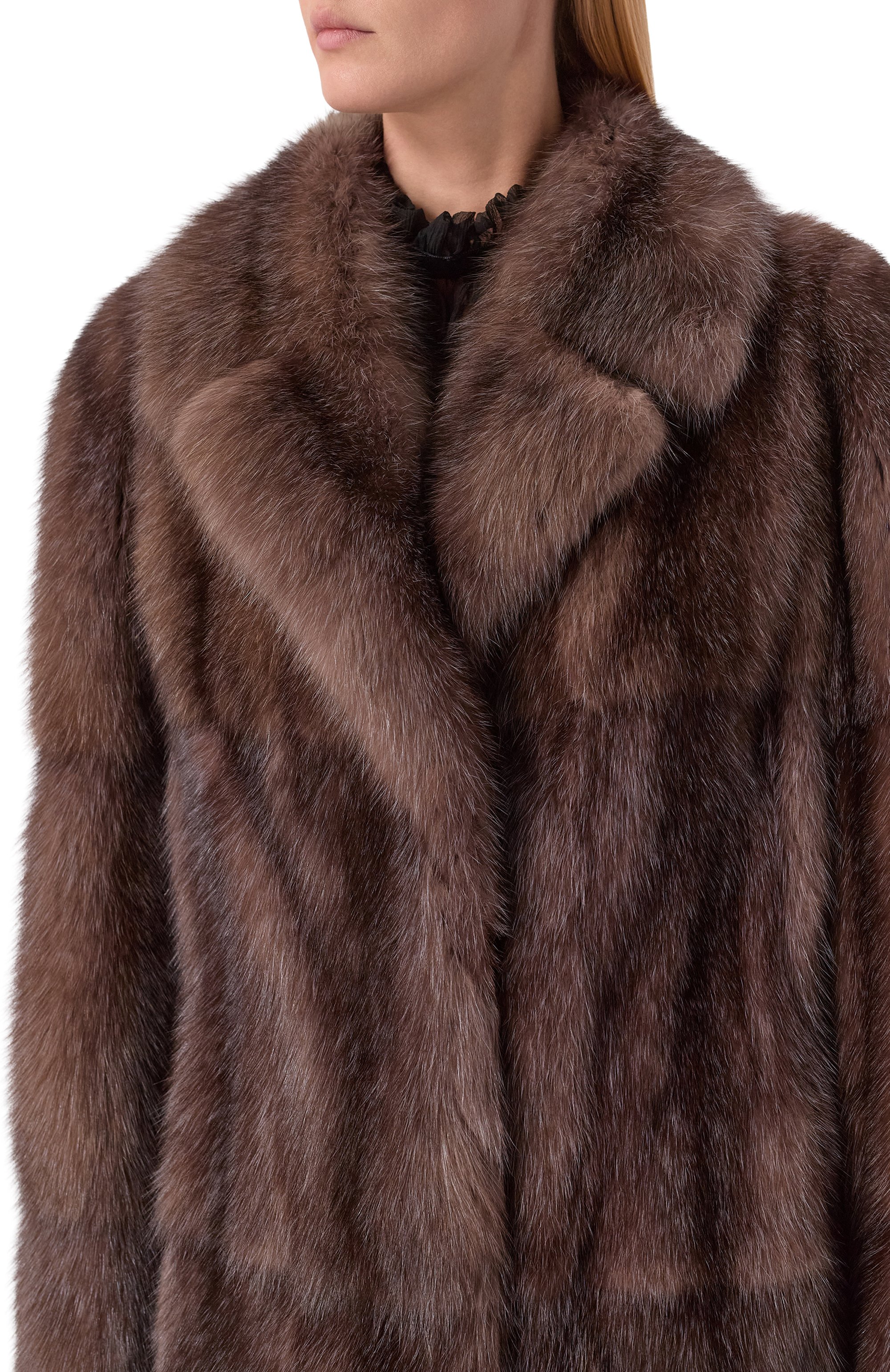 Шуба из соболя MVST коричневого цвета по цене 16390000 руб., арт. M002/SABLE WILD SILVER 4-5, фото 5 Шуба из соболя MVST, арт. M002/SABLE WILD SILVER 4-5, фото 5