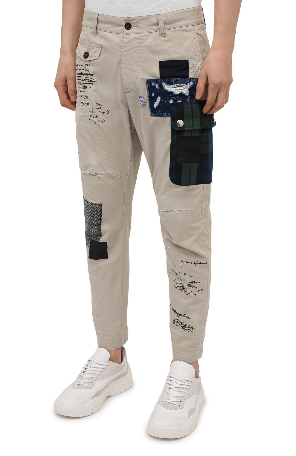Хлопковые брюки DSQUARED2 бежевого цвета по цене 79250 руб., арт. S74KB0577/S41794, фото 3 Хлопковые брюки DSQUARED2, арт. S74KB0577/S41794, фото 3