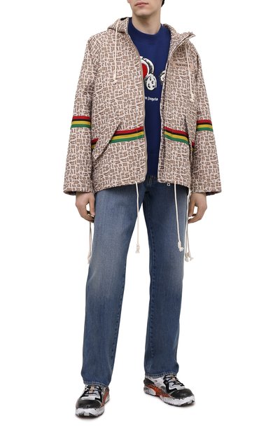 Хлопковый свитшот PALM ANGELS темно-синего цвета по цене 65850 руб., арт. PMBA026S21FLE0084601, фото 2 Хлопковый свитшот PALM ANGELS, арт. PMBA026S21FLE0084601, фото 2