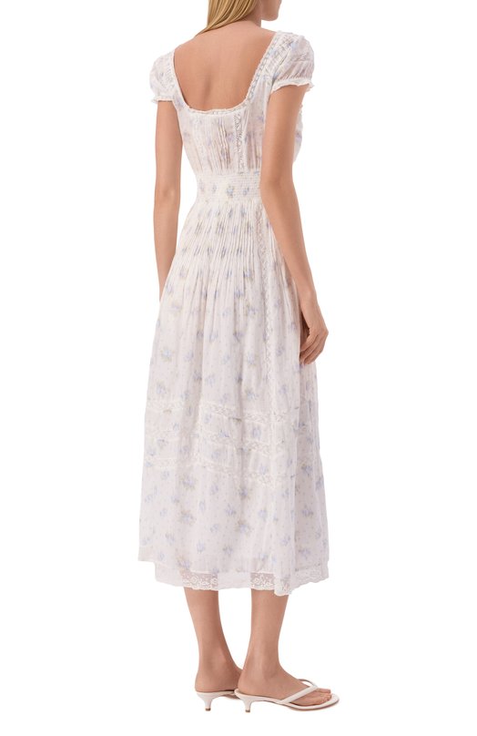 Хлопковое платье Love Shack Fancy D2566-3184 Кремовый  D2566-3184 Фото 3