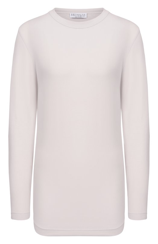 Хлопковый лонгслив Brunello Cucinelli MPT18B0107 Серый MPT18B0107