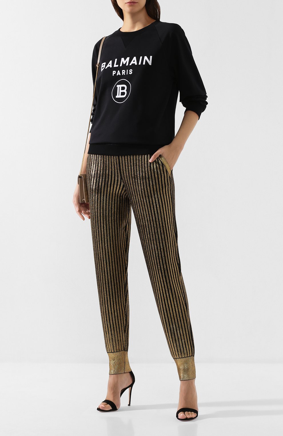 Хлопковый свитшот BALMAIN черного цвета по цене 49950 руб., арт. SF13602/J163, фото 2 Хлопковый свитшот BALMAIN, арт. SF13602/J163, фото 2